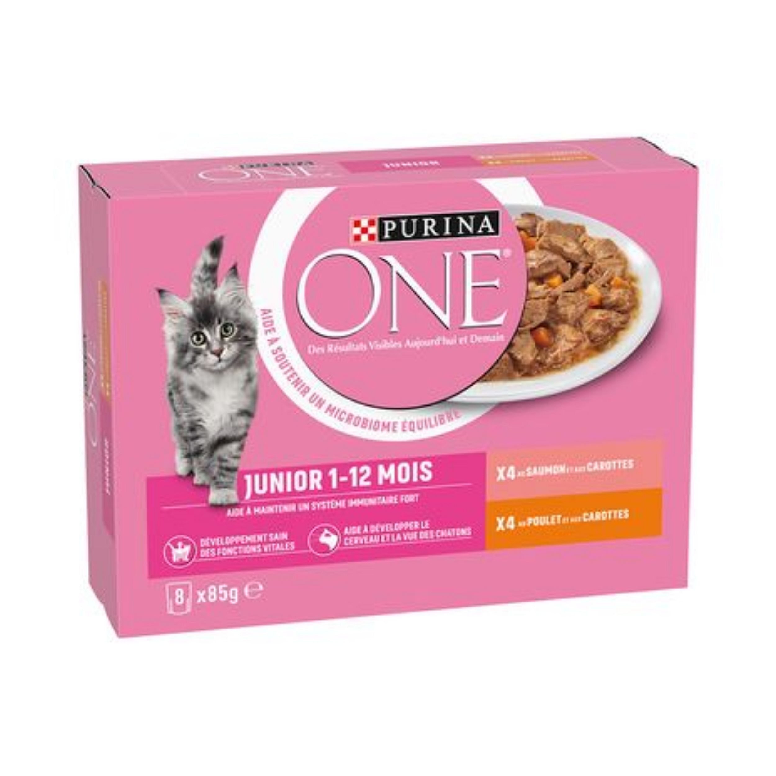 Purina One Junior Kitten Kip & Zalm 8 x 85 gram