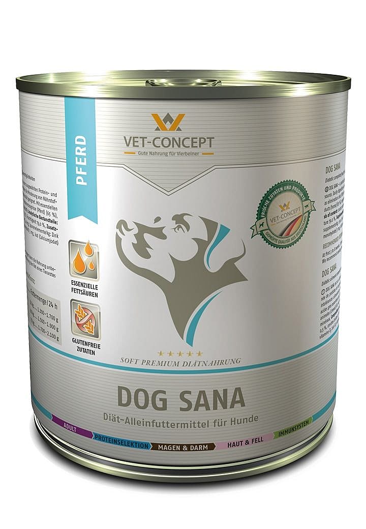 Vet-Concept Sana Paard Hondenvoer 6 x 800 gram blikjes - Paard