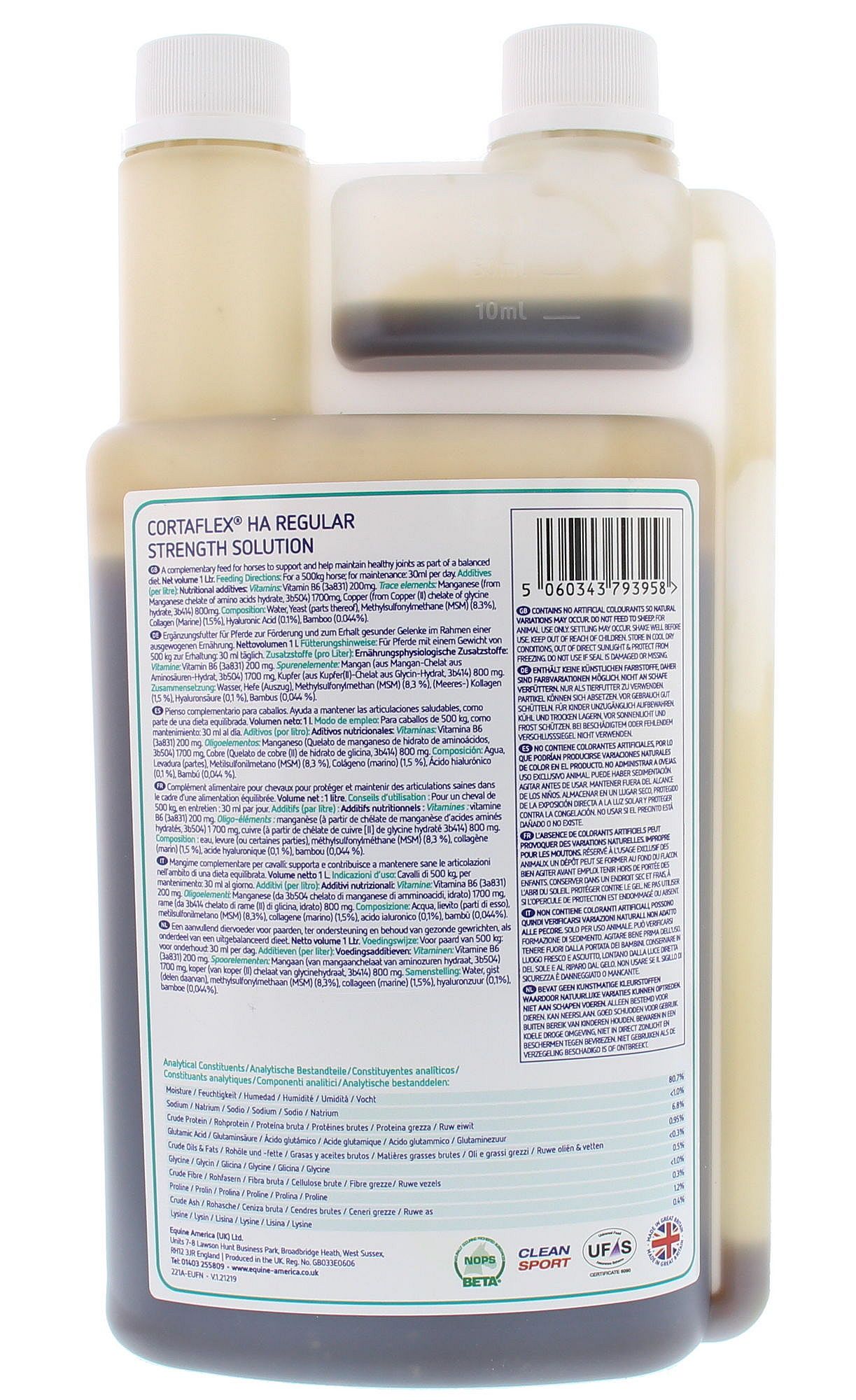 Equine America Cortaflex HA Regular Strength Solution 1 liter