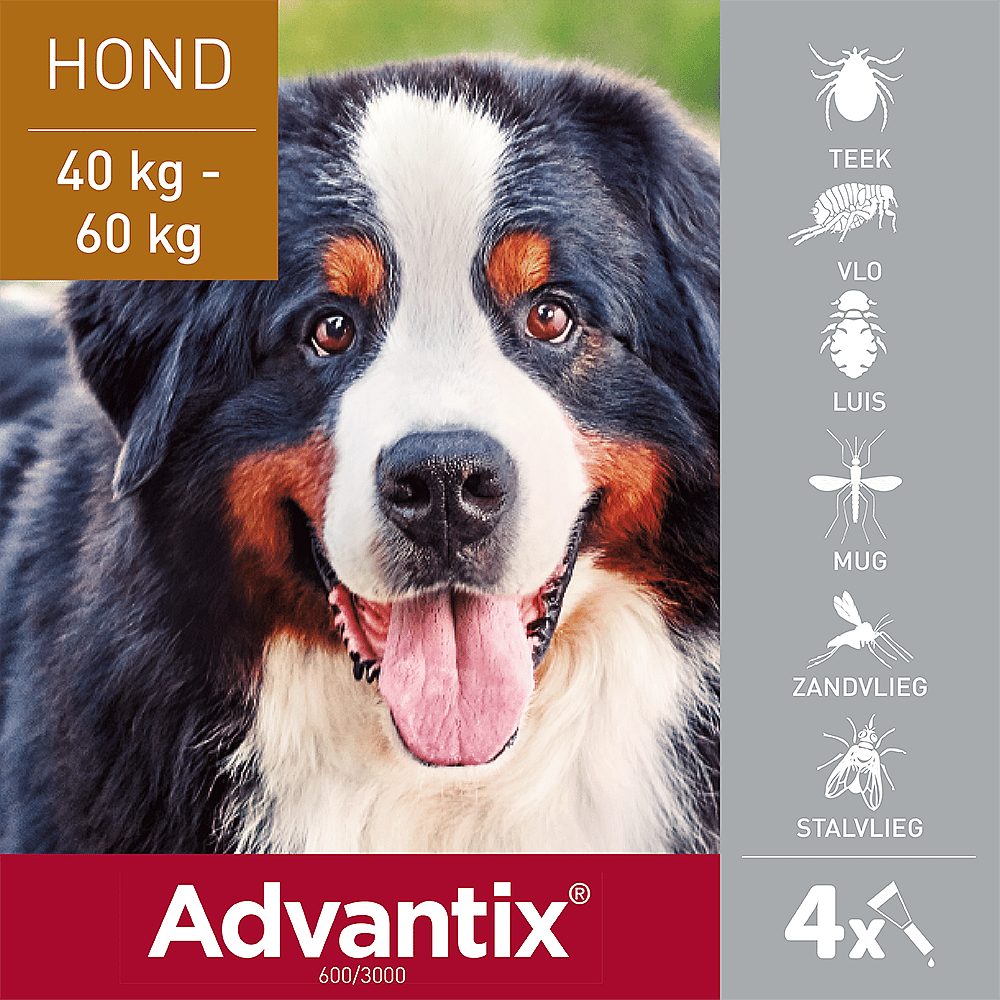 Advantix Spot-on Hond 4 pipetten - 40 - 60 kg - 600/3000