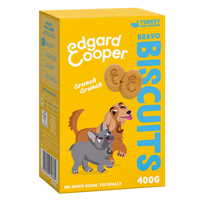 Edgard & Cooper Bravo Biscuits Kalkoen & Kip 400 gram