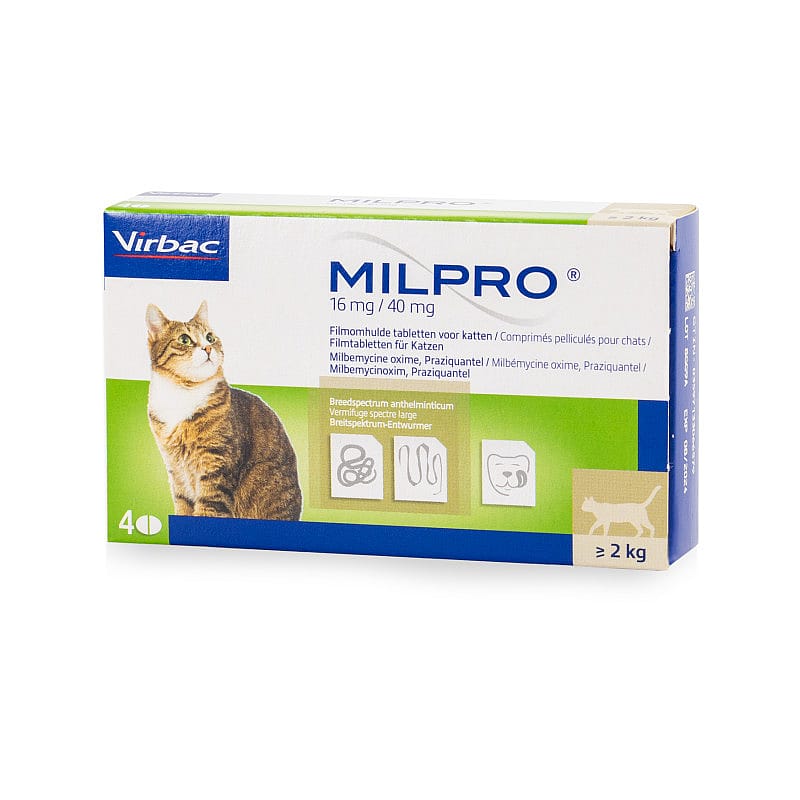 Milpro Ontwormingstabletten Kat Grote Kat - 4 tabletten
