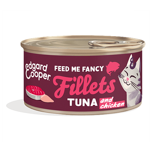 Edgard & Cooper Blikjes Tonijn en Kip Fancy Fillets Kat 24 x 70 gram