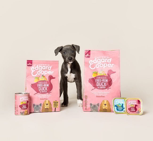 Edgard & Cooper Puppyvoer Verse Scharreleend en Scharrelkip 700 gram