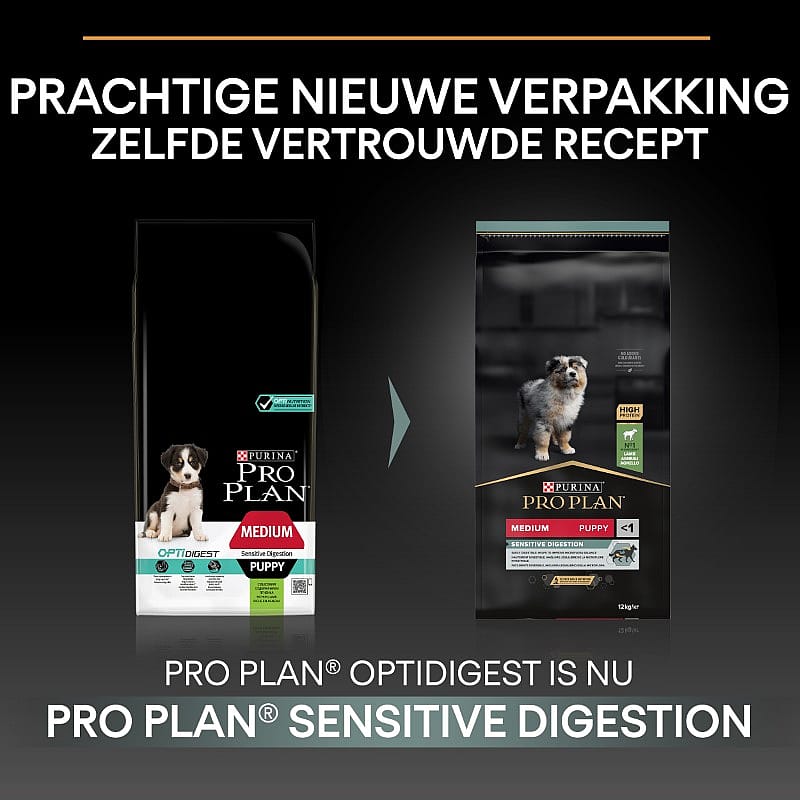 Purina Pro Plan Medium Puppy Sensitive Digestion Hondenvoer Lam 12 kg