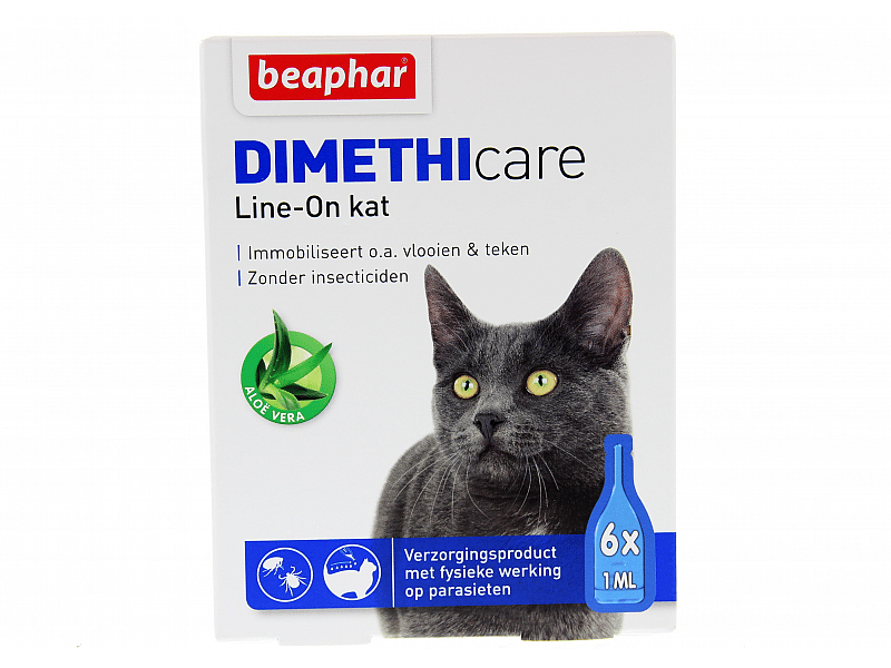 Beaphar Dimethicare Line-On Vlo Teek Kat 6 x 1 ml