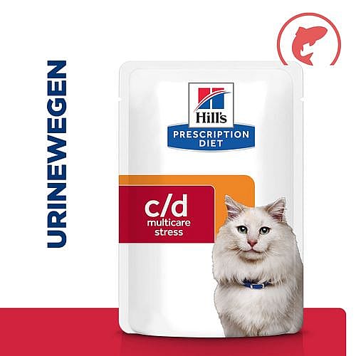 Hill's Prescription Diet CD Urinary Multicare Stress Urinary Care Kattenvoer 12 x 85 gram maaltijdzakjes - Zalm