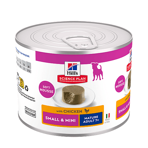 voedsel in blik, nat voer hondenkat, mousse, kip, kleine porties