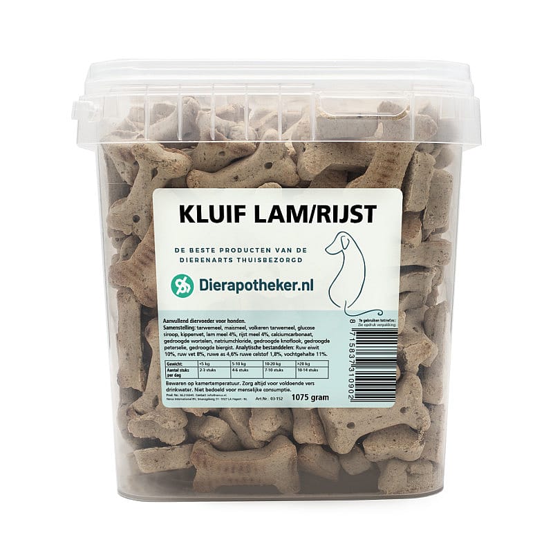Dierapotheker Kluif Lam Rijst Hond 1075 gram