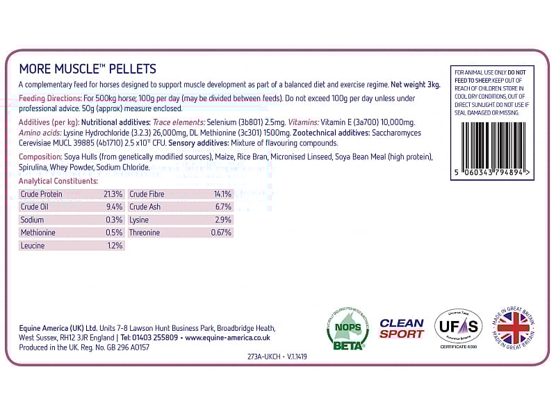 Equine America More Muscle Pellets Paard 3 kg