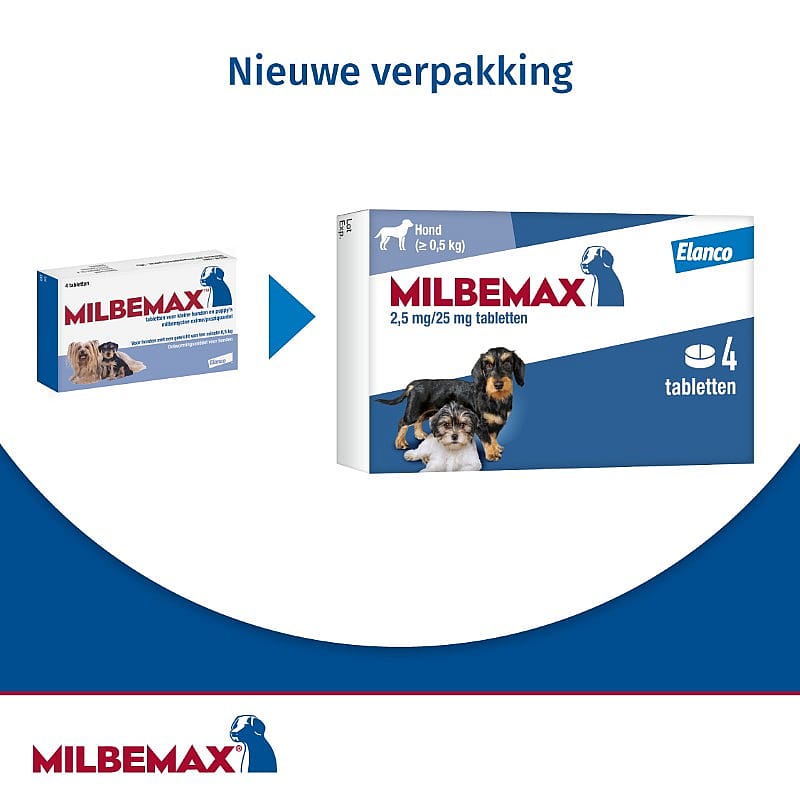 Milbemax Kleine Hond Puppy Ontwormingstabletten 4 tabletten