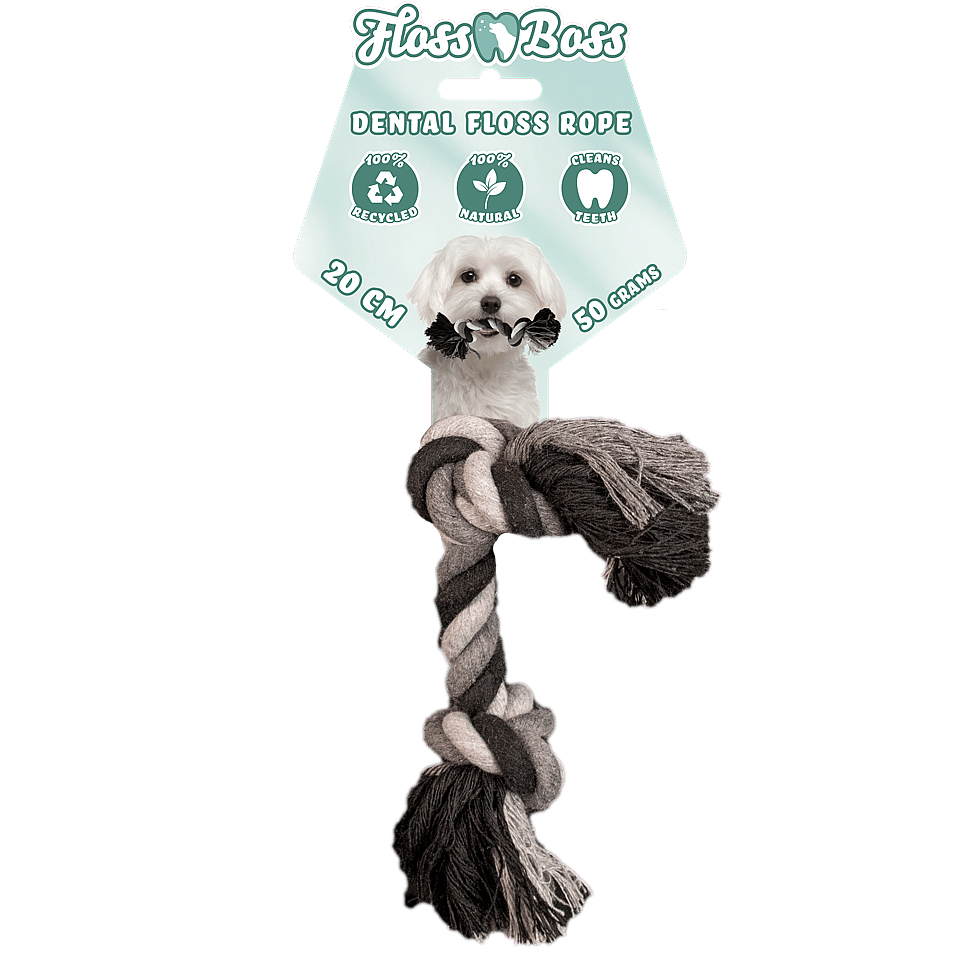 Floss Boss Dental Rope Flosstouw 2 Knot Hond 20 cm