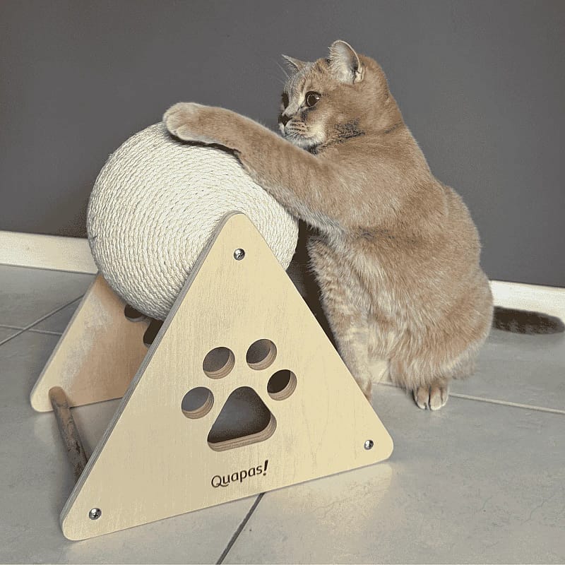 Quapas! Cat scratching white jute ball Large Kat