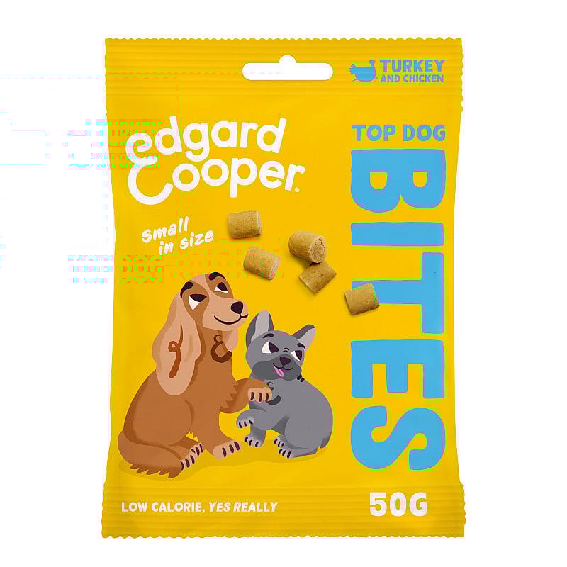 Edgard & Cooper Top Dog Bites Kalkoen & Kip 50 gram small