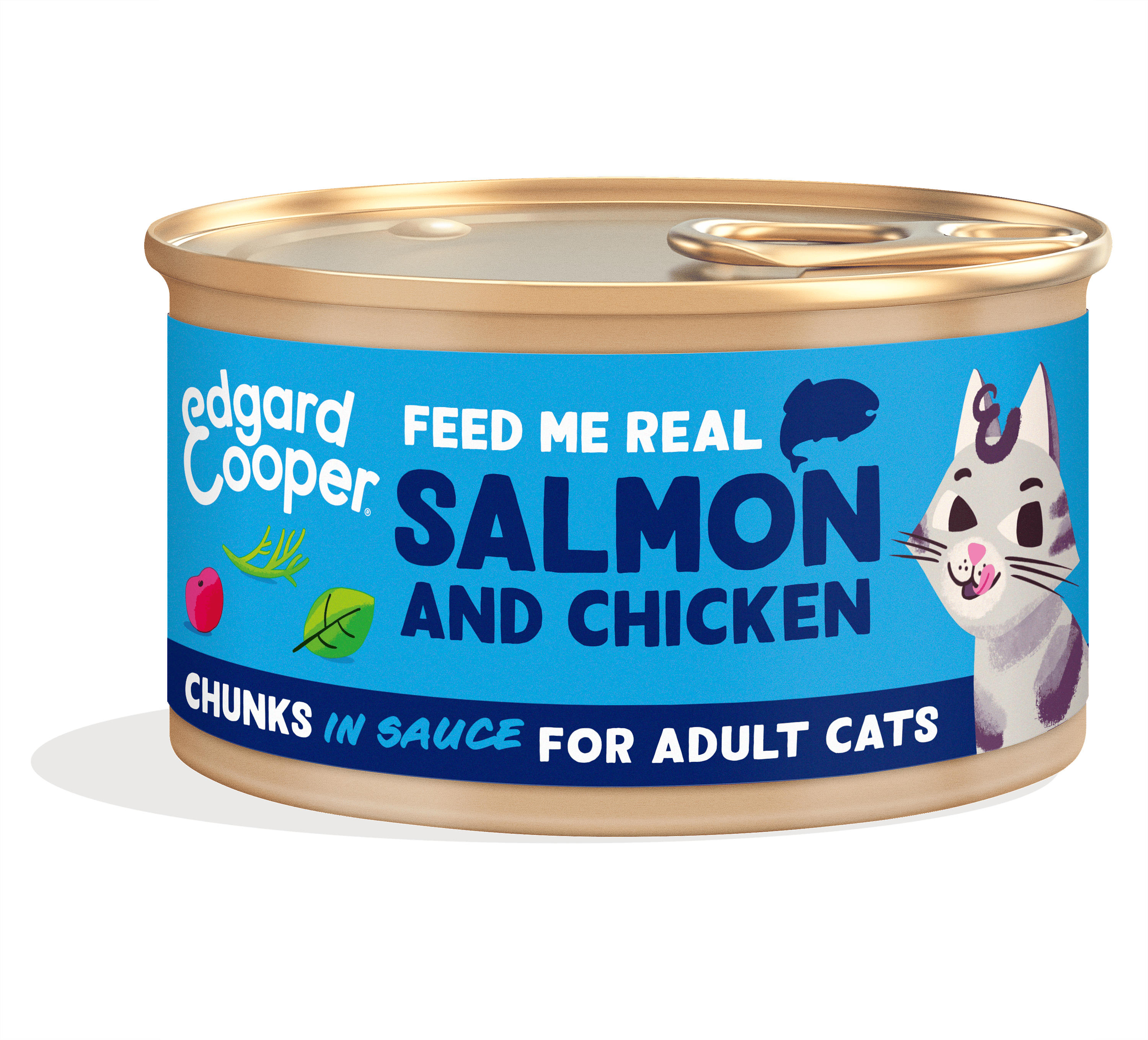 Edgard & Cooper Blikjes Zalm en Kip Chunks Adult Kat 18 x 85 gram