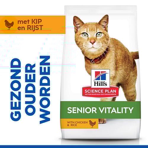 Hill's Science Plan Senior Vitality Adult 7+ Kattenvoer Kip & Rijst