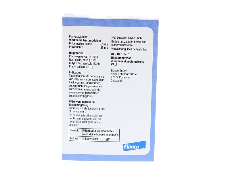 Milbemax Smakelijke Kauwtablet Kleine Hond Pup Ontwormen 4 tabletten