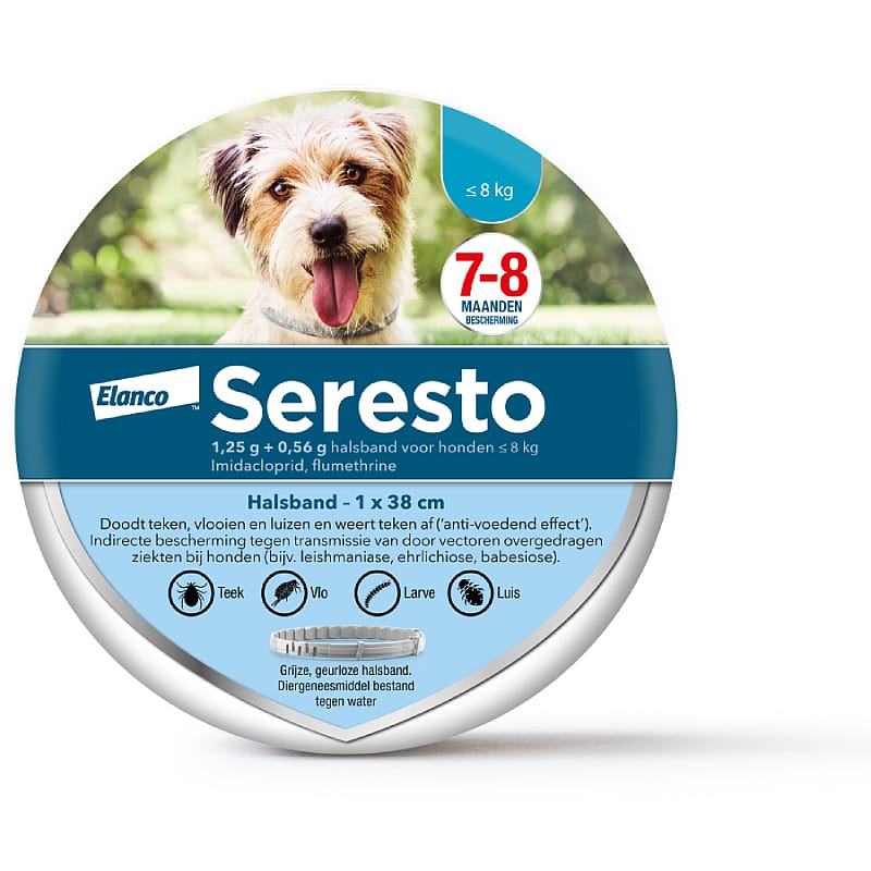 AE - Seresto Halsband Vlooien en Teken Hond lichter dan 8 kg - 1 x 38 cm (1-pack)