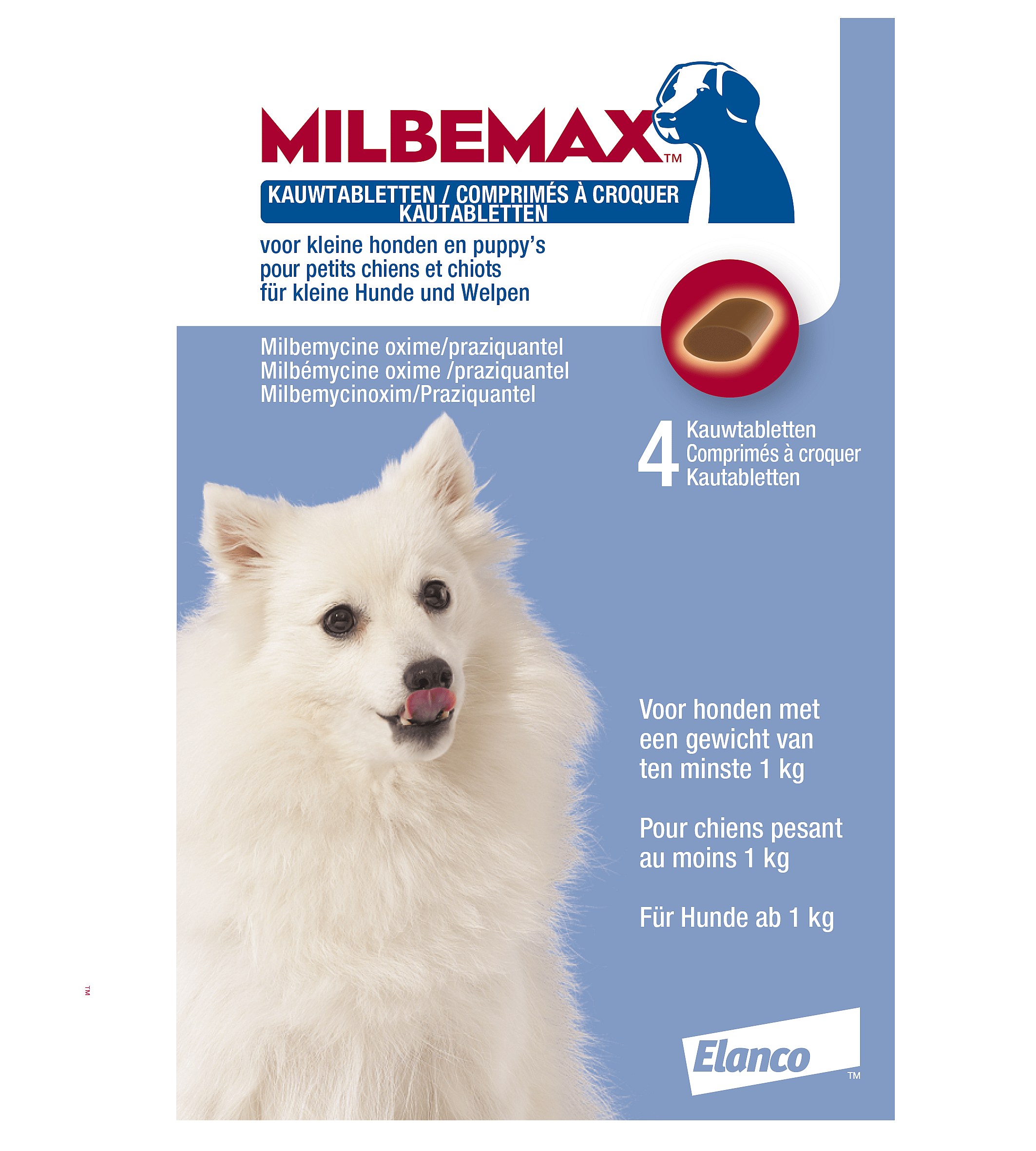 Milbemax Smakelijke Kauwtablet Kleine Hond Pup Ontwormen 4 tabletten