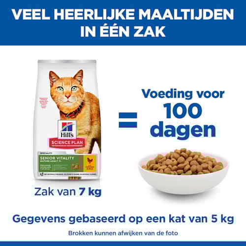 Hill's Science Plan Senior Vitality Adult 7+ Kattenvoer Kip & Rijst