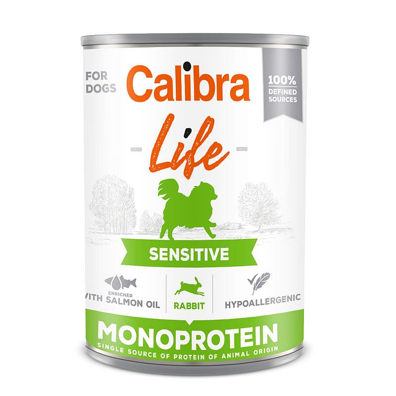 Calibra Hond Life Sensitive Blikjes 6 x 400 gram blikjes - Konijn