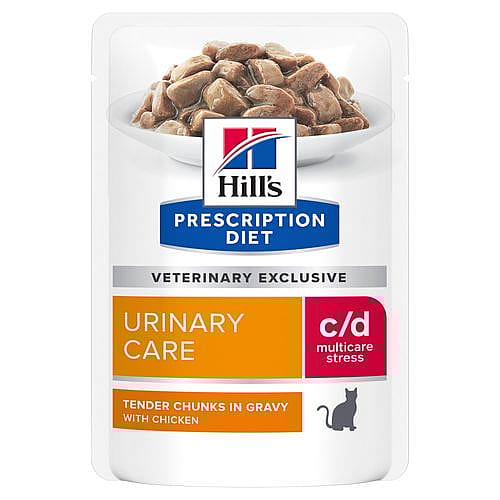 Hill's Prescription Diet CD Urinary Multicare Stress Urinary Care Kattenvoer 12 x 85 gram maaltijdzakjes - Kip