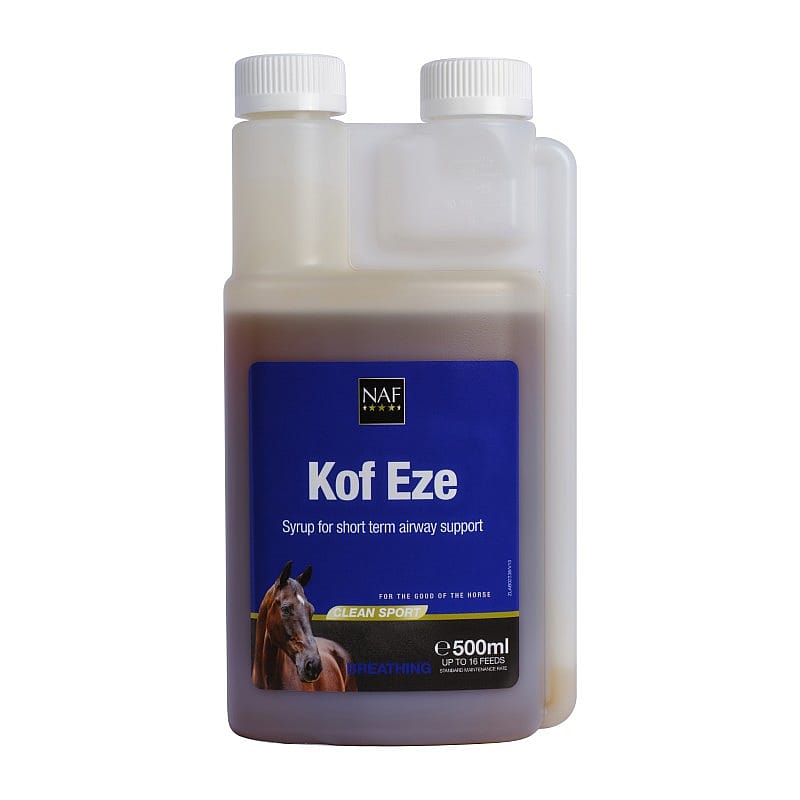 NAF Kof-Eze 500 ml – Luchtwegensiroop voor paarden met hoest of geïrriteerde luchtwegen