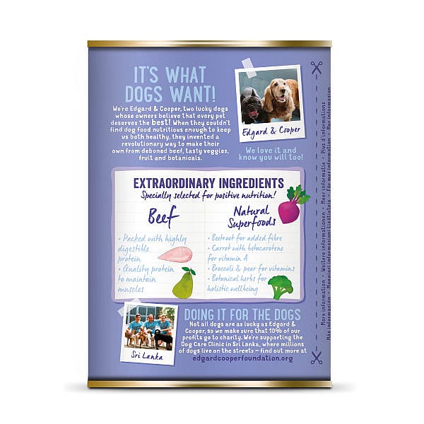 Edgard & Cooper Adult Hondenvoer Blikjes Rund 6 x 400 gram