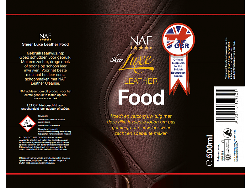NAF Sheer Luxe Leather Food 500 ml – Intensieve lederverzorging met natuurlijke oliën