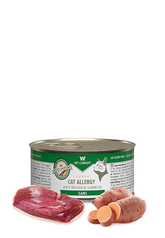 Vet-Concept Cat Allergy Gans Kattenmenu 6 x 100 gram blikjes