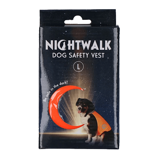 Nightwalk Safety Vest Dog Oranje - Maat Large