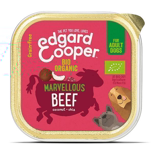Edgard & Cooper Adult Hondenvoer Biologisch Kuipjes Rund 17 x 100 gram
