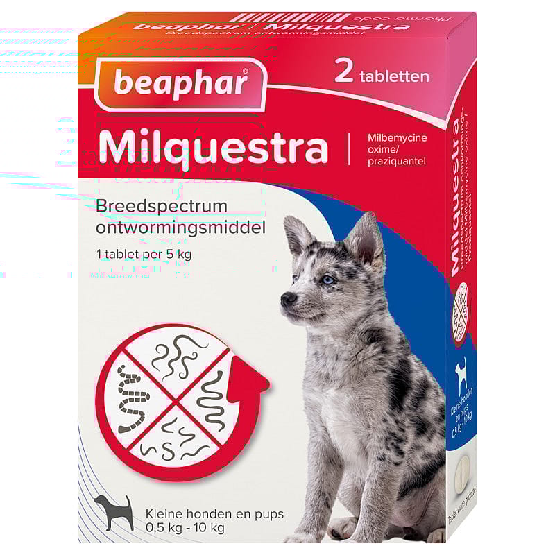 Beaphar Milquestra Ontwormingstabletten Kleine Hond en Puppy 0.5 - 10 kg - 2 Tabletten