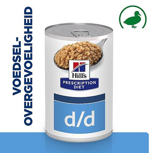 Hill's Prescription Diet DD Food Sensitivities Hondenvoer 12 x 370 gram blikjes - Eend en Rijst