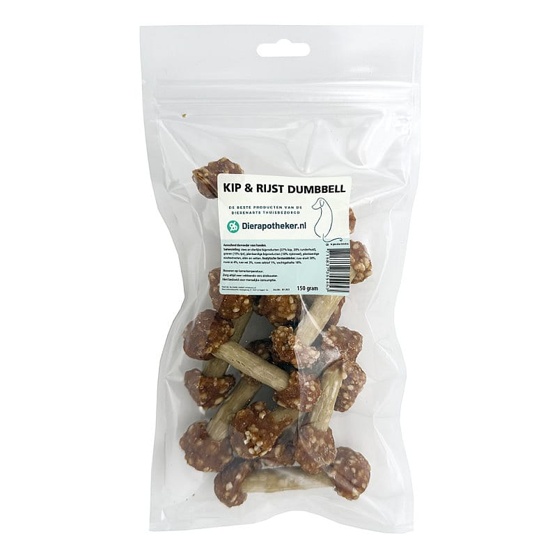 Dierapotheker Kip & Rijst Dumbbell 150 gram Hond