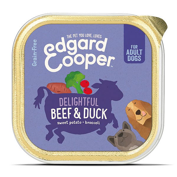 Edgard & Cooper Adult Hondenvoer Kuipjes Rund en Eend 11 x 150 gram