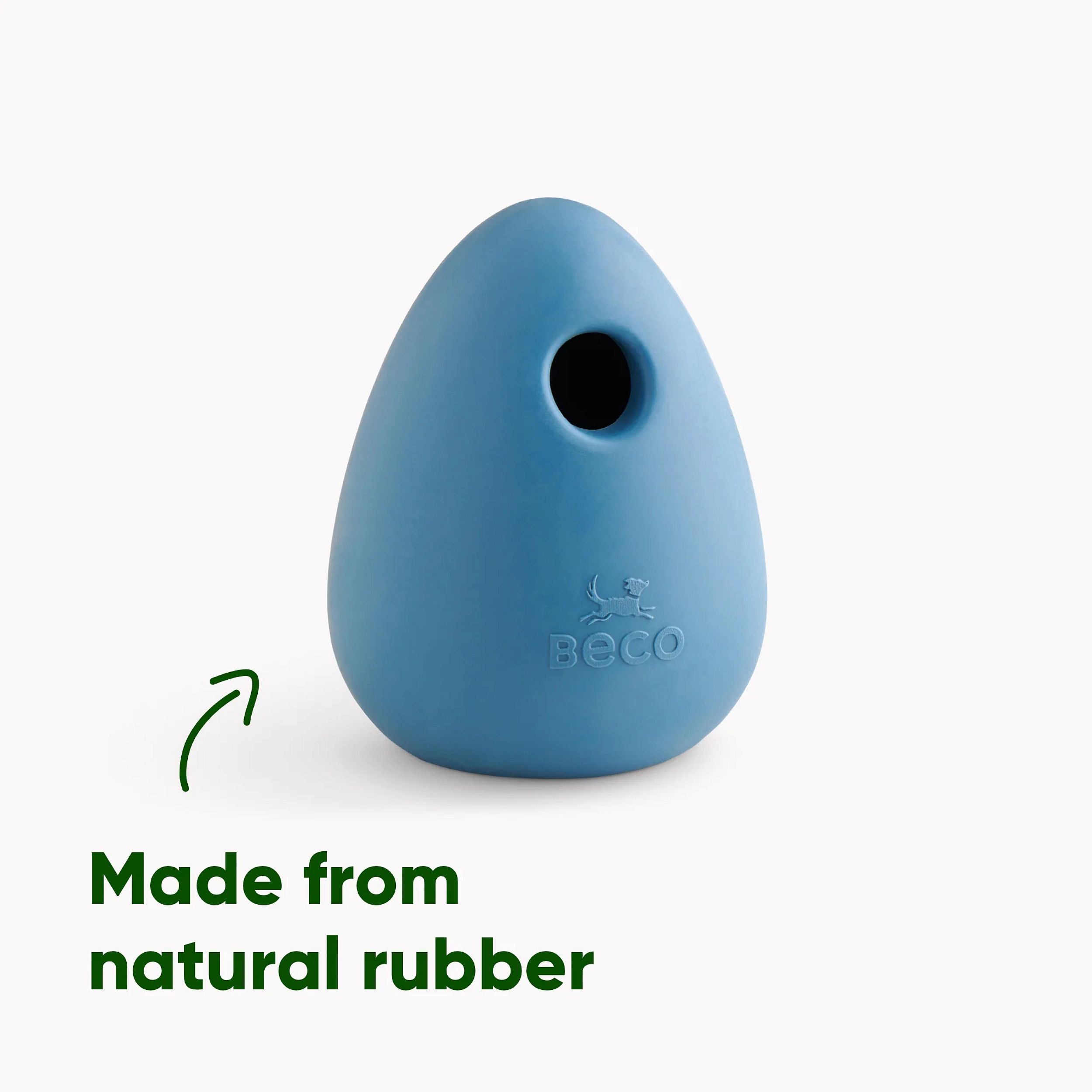 rubber, blauw, ei-vorm, gat, gemaakt van natuurlijk rubber