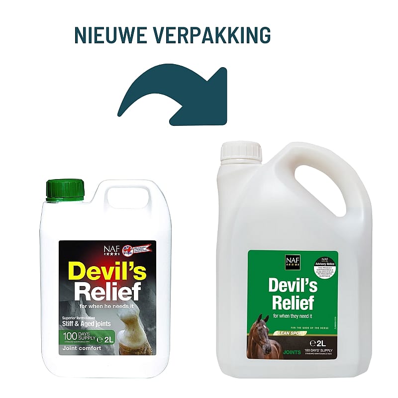NAF Devil’s Relief – Kruidenoplossing voor stijve en oudere paarden 2 liter