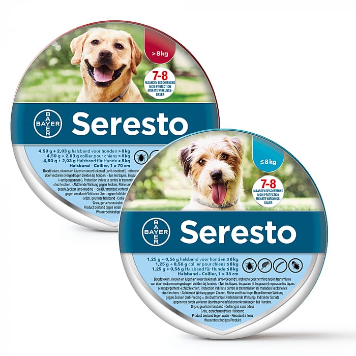 Seresto Halsband Hond: Vlooien en Teken Bescherming - 7 tot 8 maanden - Geurloos & Waterbestendig