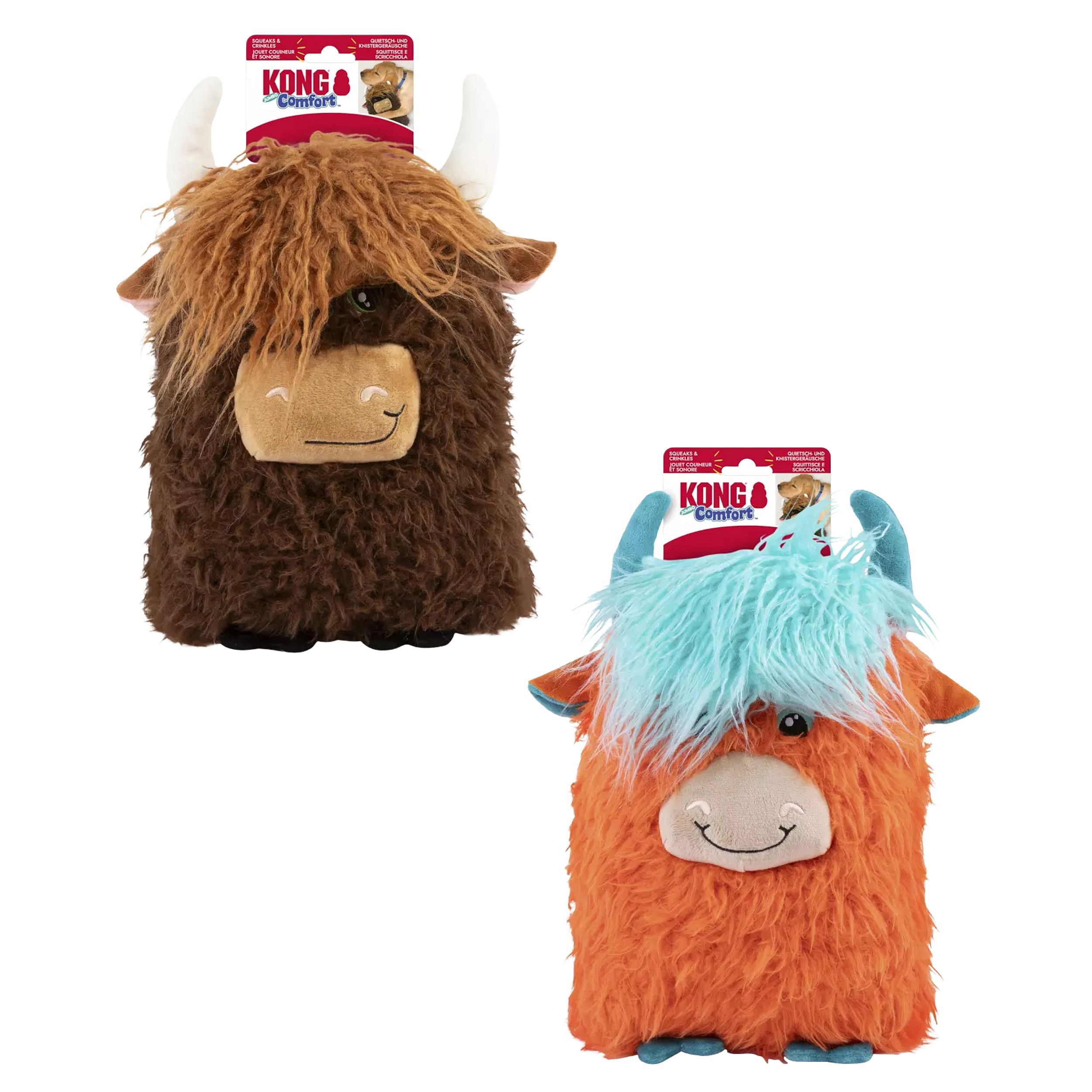 KONG Comfort Jumbo Highland Cow Assorted XL Hond