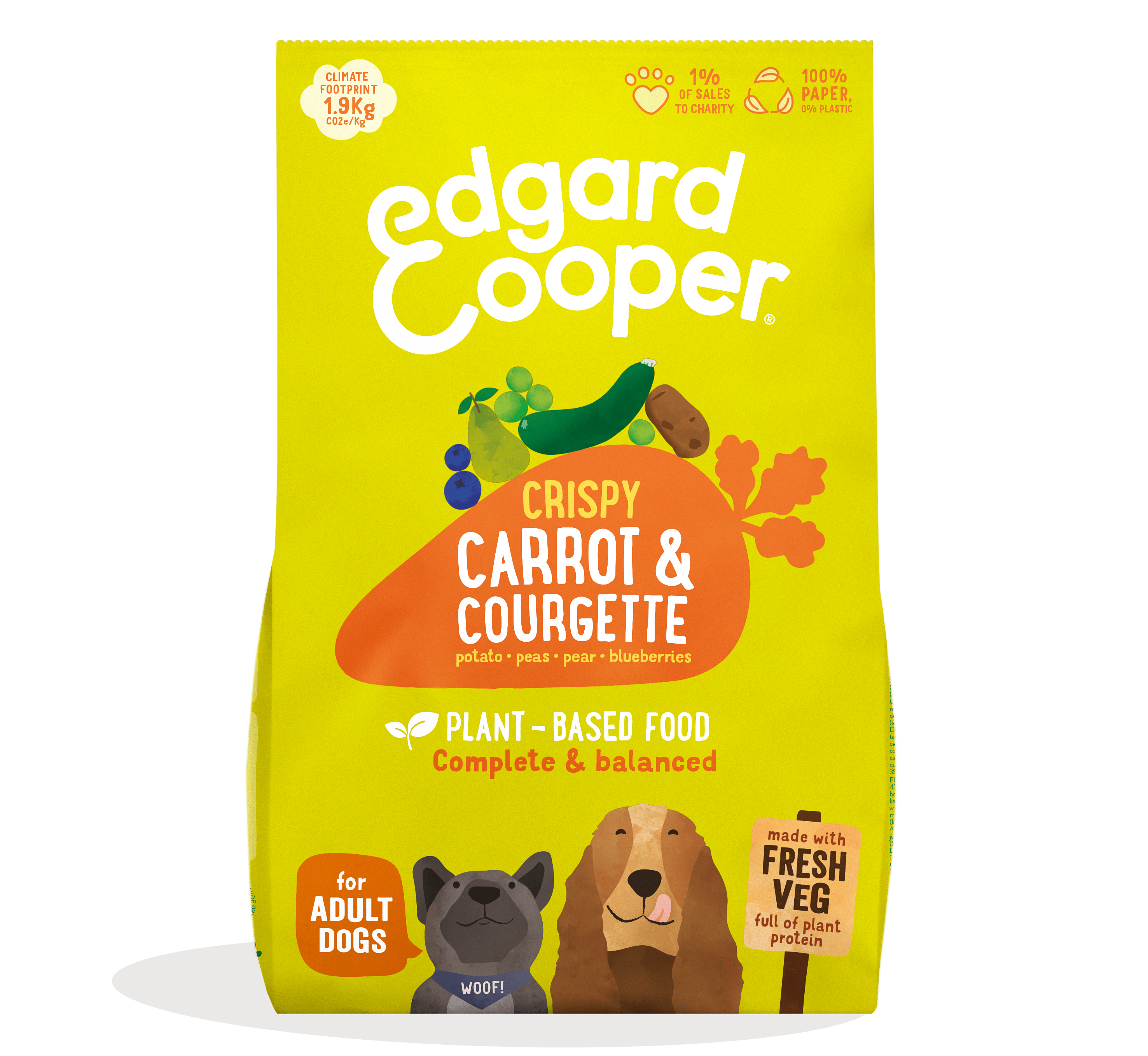 Edgard & Cooper Plantaardige Brokken met Wortel & Courgette voor Volwassen Honden 1 kg