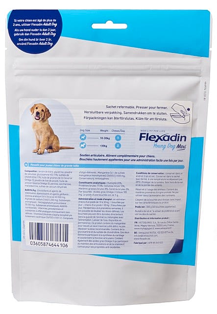 Flexadin Young Dog Maxi - 60 Kauwbrokjes