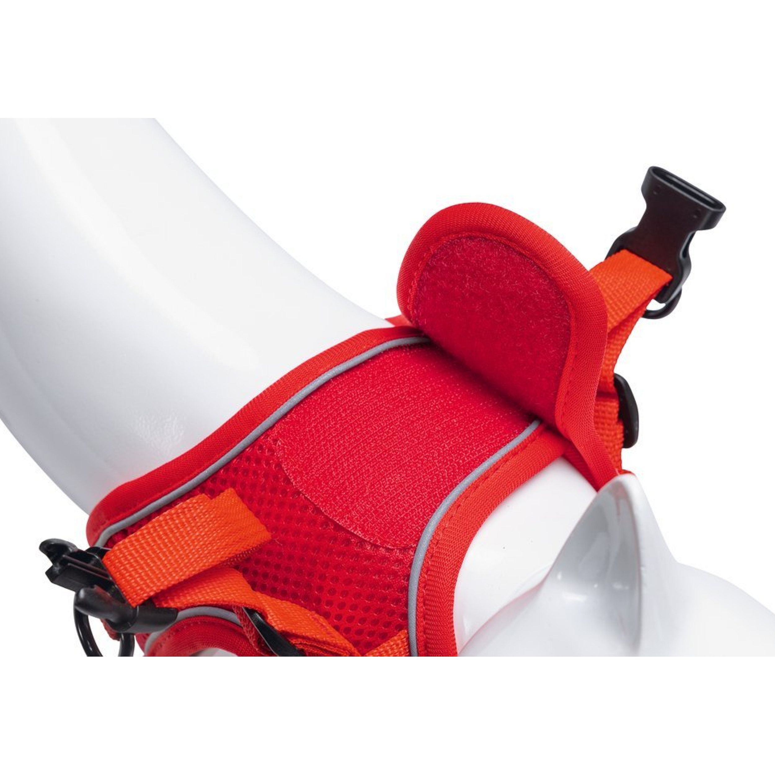 harnas, rugzakriem, rode detail, pad, ventilatie mesh, kindergreep, harnas, rood, mesh, riempje