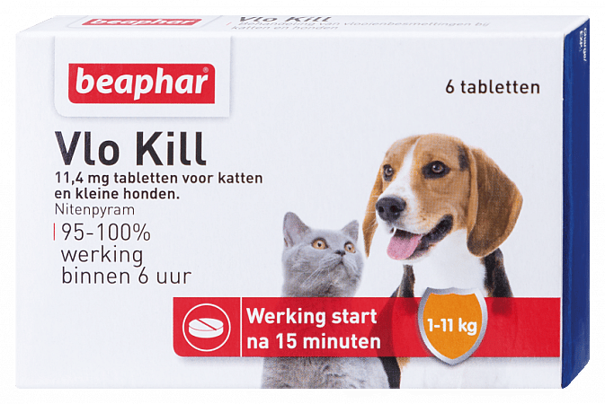 Beaphar Vlo Kill Hond en Kat tot 11 kg - 6 tabletten
