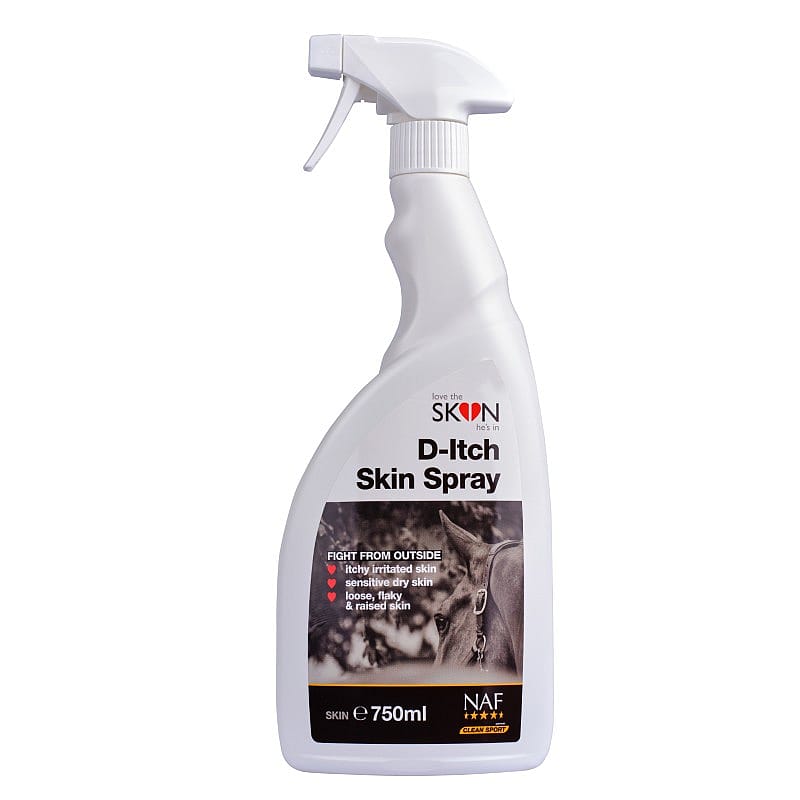 NAF Love The Skin He’s In D-Itch Skin Spray 750 ml – Verzachtende huidverzorging voor paarden