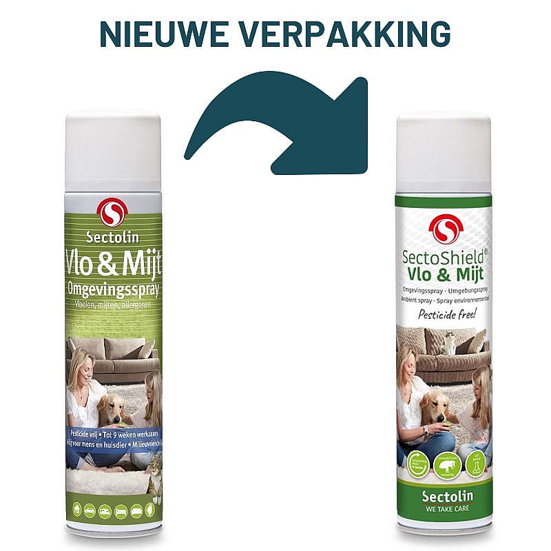 AE - SectoShield Vlo en Mijt Omgevingsspray Huisdieren 400 ml