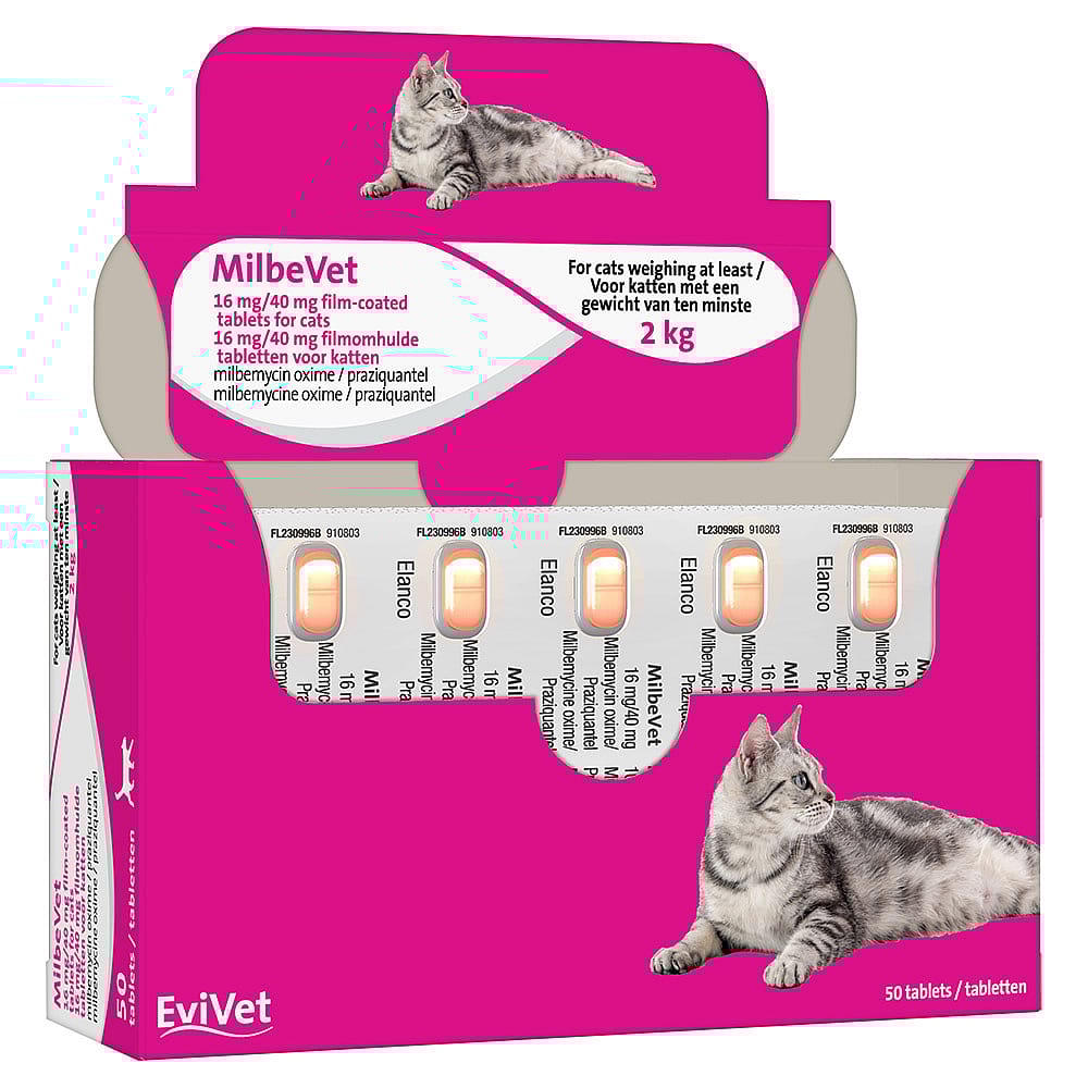 Milbevet FC Tasty Ontwormtablet Grote/Middelgrote Kat 50 tabletten