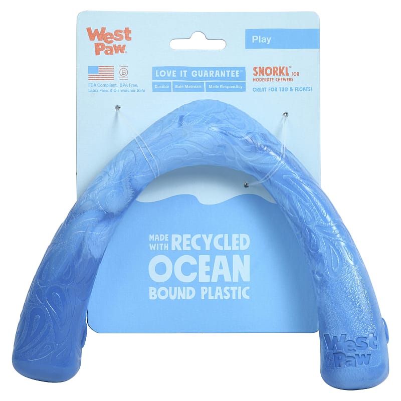 West Paw Seaflex Snorkl Speeltje Hond Surf Blauw