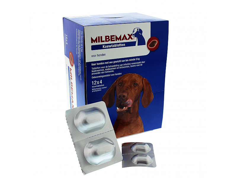 Milbemax Smakelijke Kauwtablet Grote Hond Ontwormen 48 tabletten