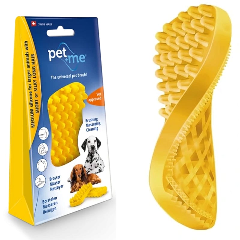 Pet+Me Borstel Dog Kort haar - Geel